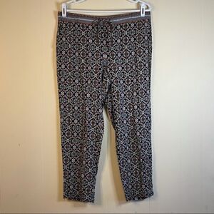 J. Jill Chic Drawstring Waist Geo Print Pants